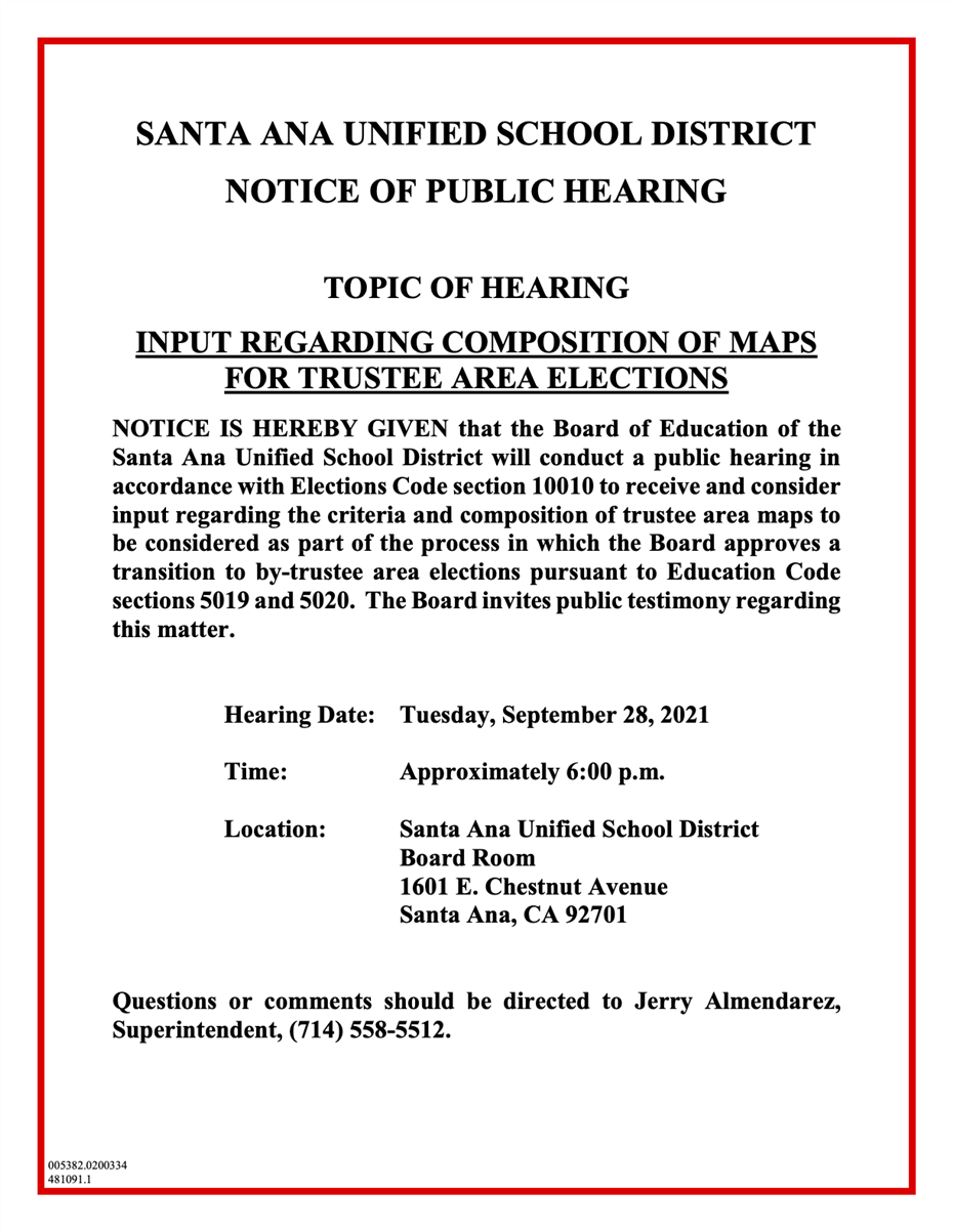 Notice of Public Hearing - English 